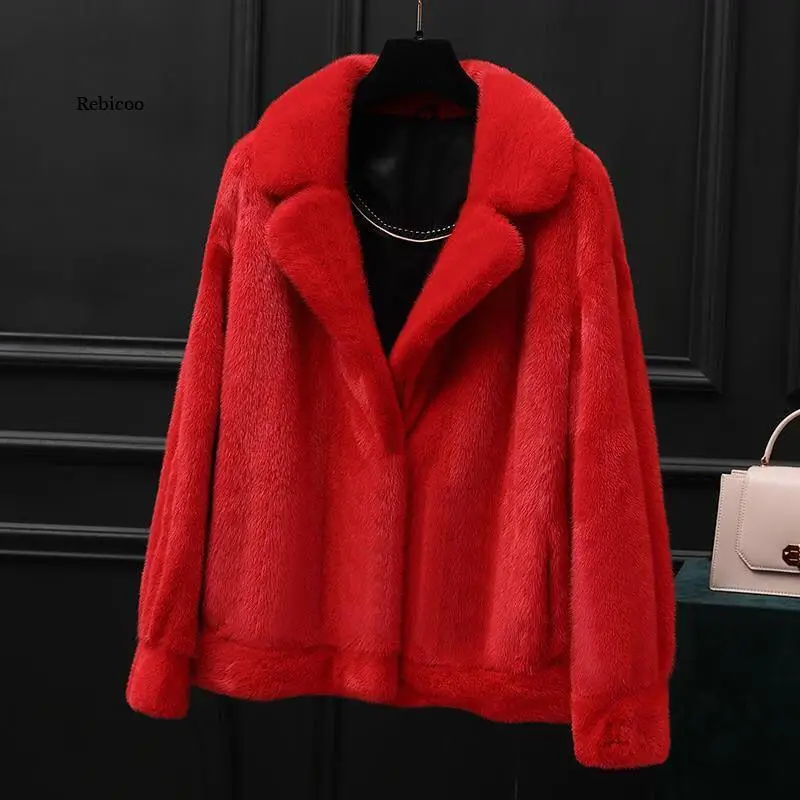 Fluffy loose faux fur coat women flare raglan sleeve furry jacket 2021 fashion autunno inverno abbigliamento donna