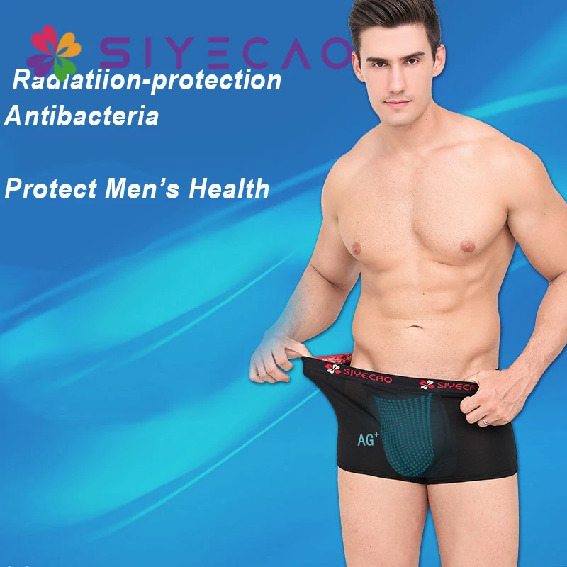 Men Underwear Radiation Protection Boxers Silver Fiber Anti-electromagnetic Radiation Shielding Men Boxer Shorts Male Panties