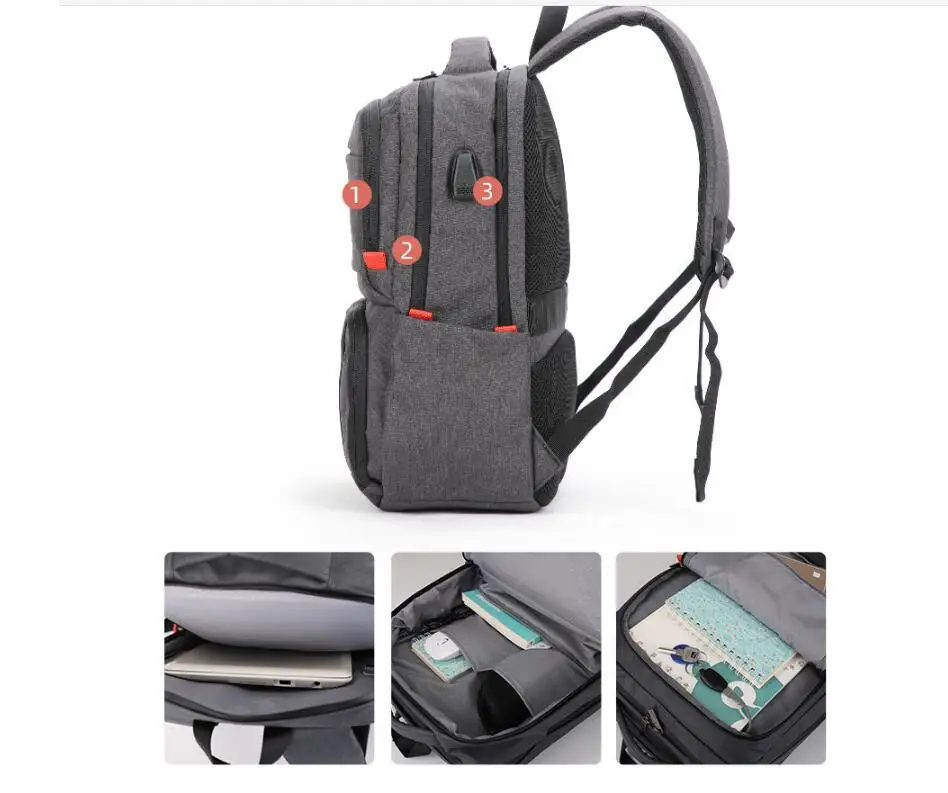 Men 15.6 Inch Laptop Backpack Men Backpack with lunch bag Rucksack Backpack with Picnic Bag Insulation Bag Lunch Backpack Bag