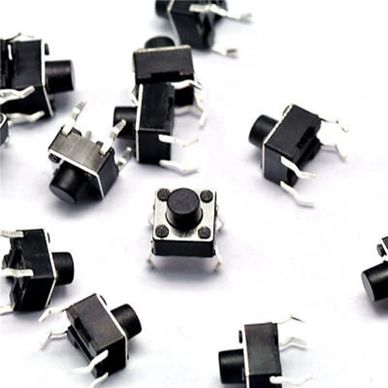 50pcs/lot 6*6 6x6x5/6/7/8/9/10/11/12/13/14/15/16/17 Tactile Push Button 4PIN DIP Micro Switch For TV/Toys/home use Button