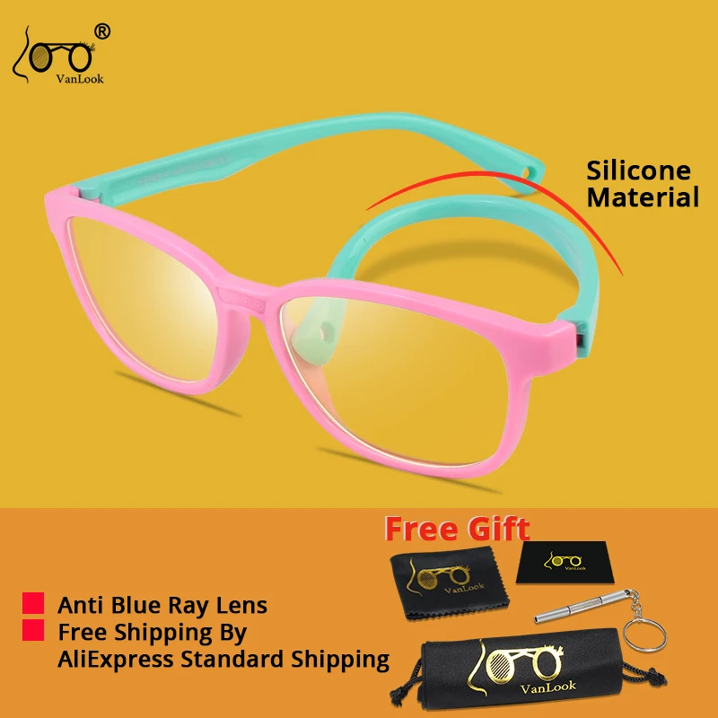 

VANLOOK Children's Computer Glasses Silicone Blue Light Blocking Eyewear Kids Gaming Screen Glasses Anti radiation Spectacle UV