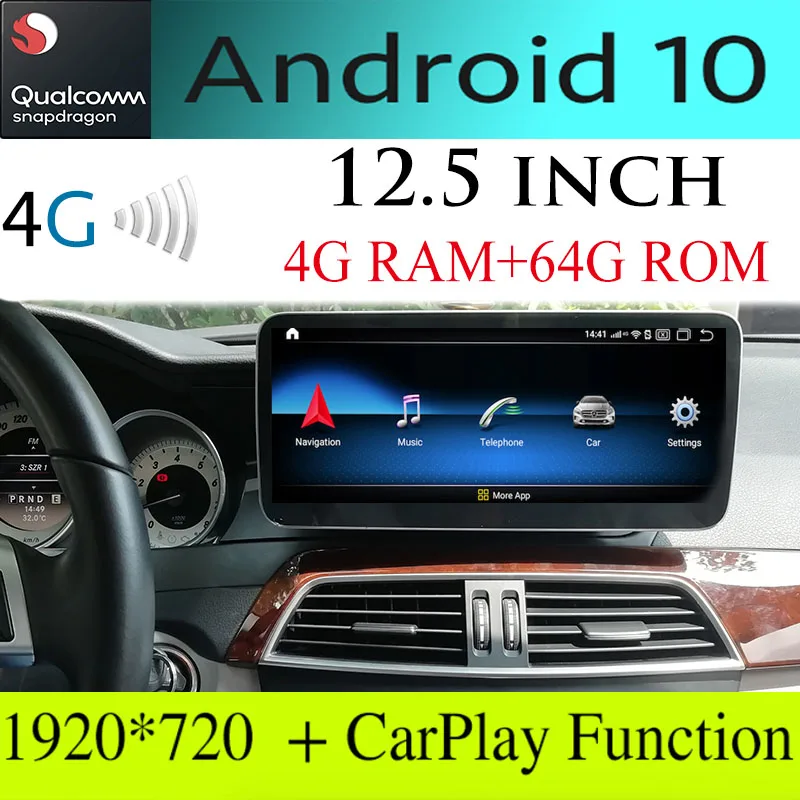 For Mercedes Benz C 200 180 220 250 300 320 230 63 MB W204 C204 Navi Car Stereo Audio Navigation GPS Android 10.25~12.5 Screen