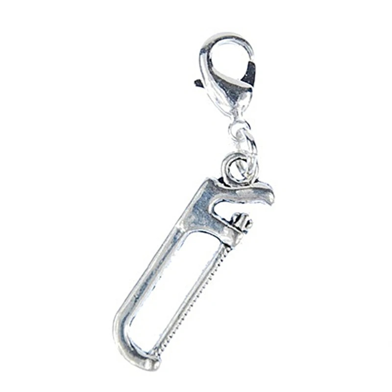 2 Pcs Saw Hacksaw Charm Zipper Pull Pendant Handsaw Workshop Saw Clip on Charm Tool Charm