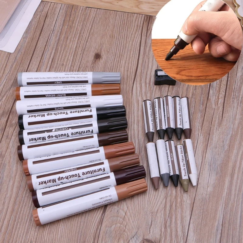 Furniture Markers Touch Up 21Pcs Marker Wax Stick with Sharpener Funiture Repair Wholesalse
