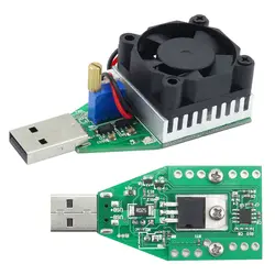 15W Electronic Test Load resistor USB Interface Battery Discharge Capacity Tester with Fan Adjustable Current Module DC 3V-21V