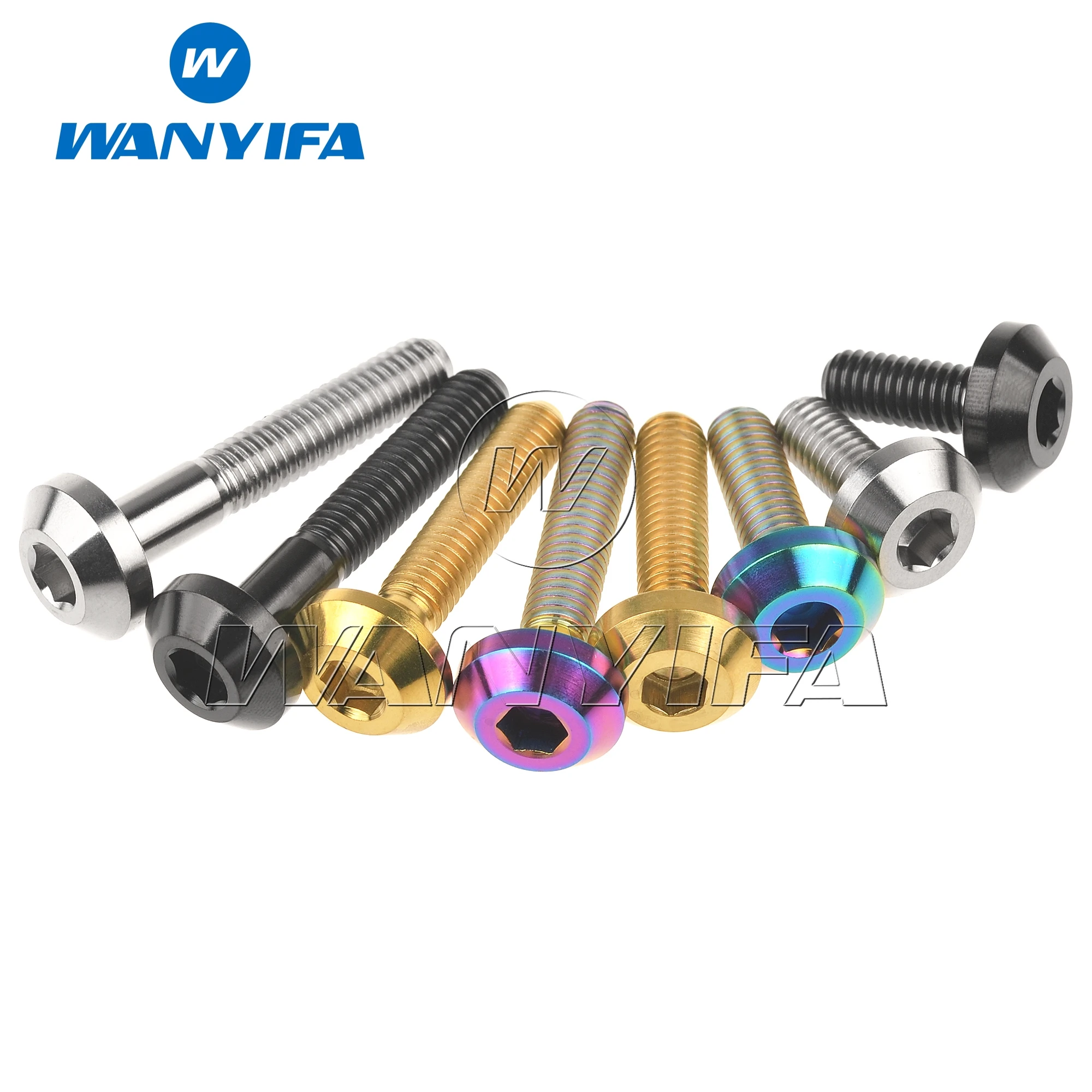 Wanyifa-perno de titanio Ti M6x12 15 20 25 30 35mm, tornillo de cabeza de llave Allen para freno de bicicleta y motocicleta