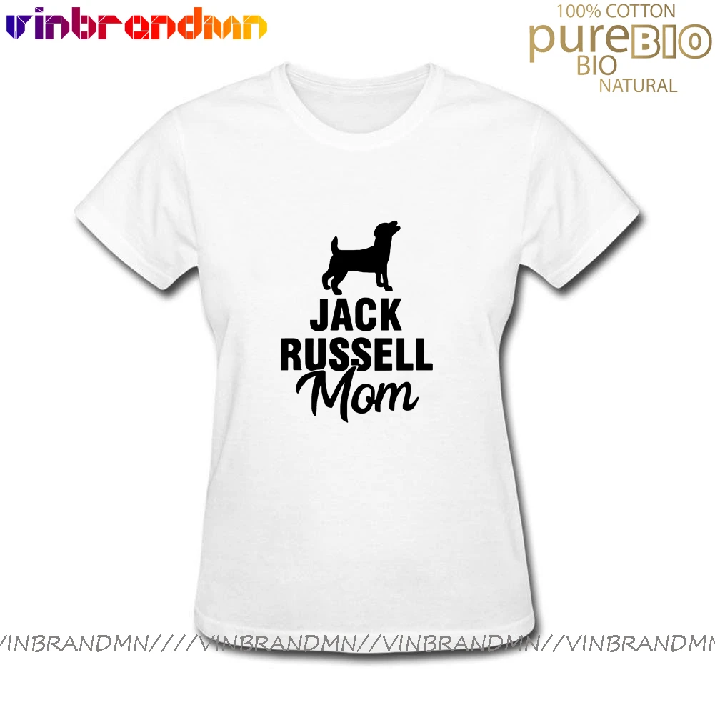 Jack Russell Mom T Shirt Short Sleeve Terrier Dog Lovers T-shirt Pet Dog Print Womne Tee Tops Dog Lovers Clothing Camisetas Muje