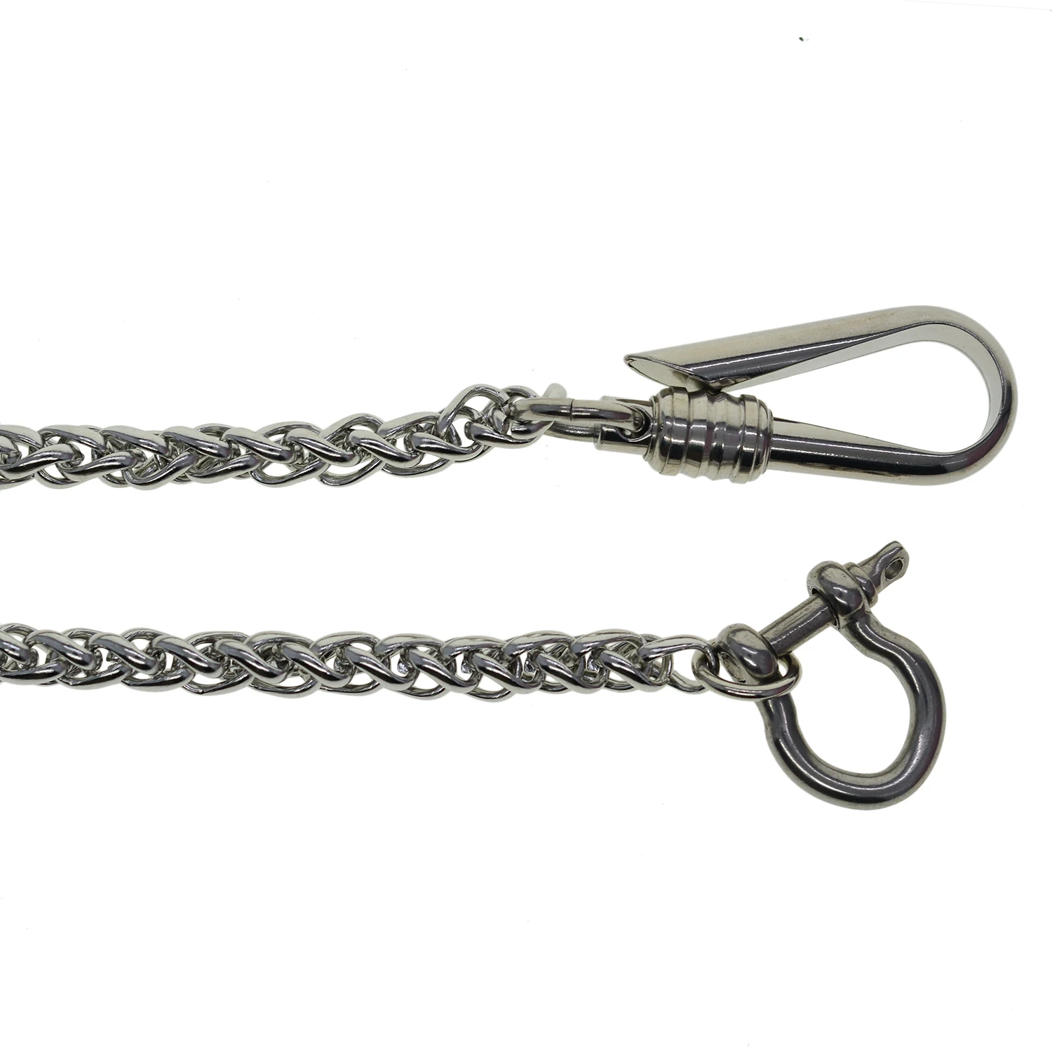 Stainless steel wheat wallet jean trousers biker chains chainmaille D shackle simple U 6mm wire hook fishhook connector