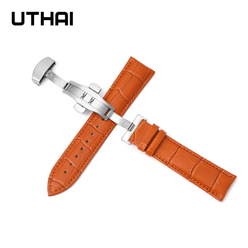 UTHAI Z09 Plus cinturini in vera pelle 12-24mm orologio universale cinturino con fibbia a farfalla cinturino con fibbia in acciaio cinturino 22mm