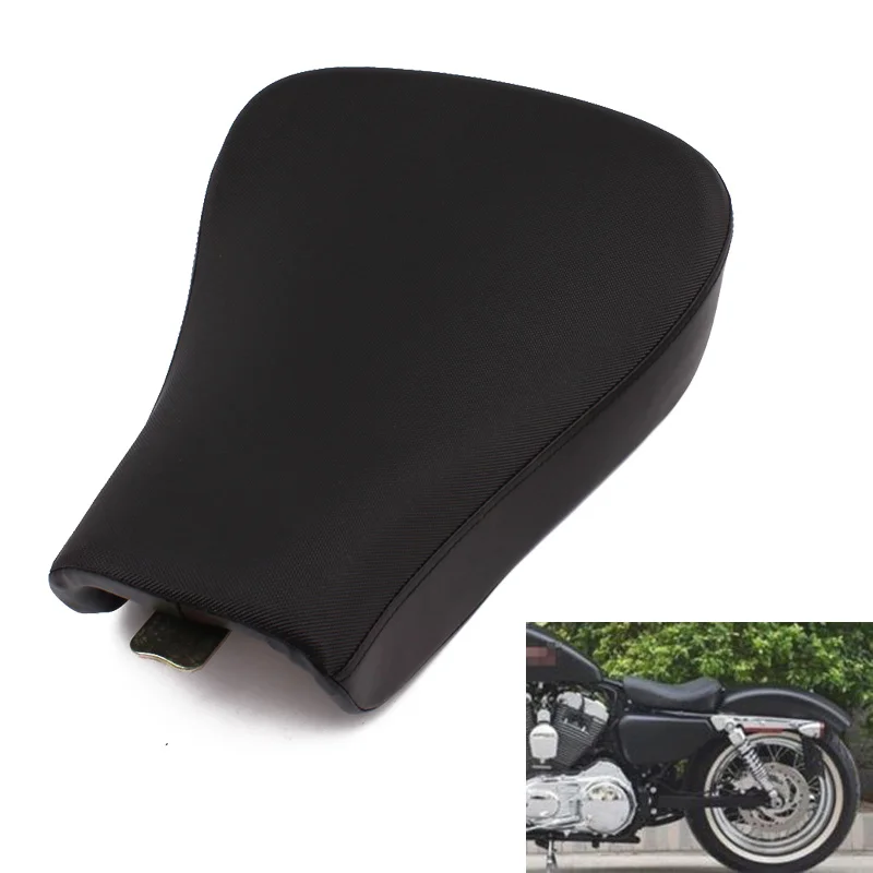 Black Motorcycle Accessories Driver Front Leather Pillow solo Seat Cushion For Harley Sportster Forty Eight XL 1200 883 72 48