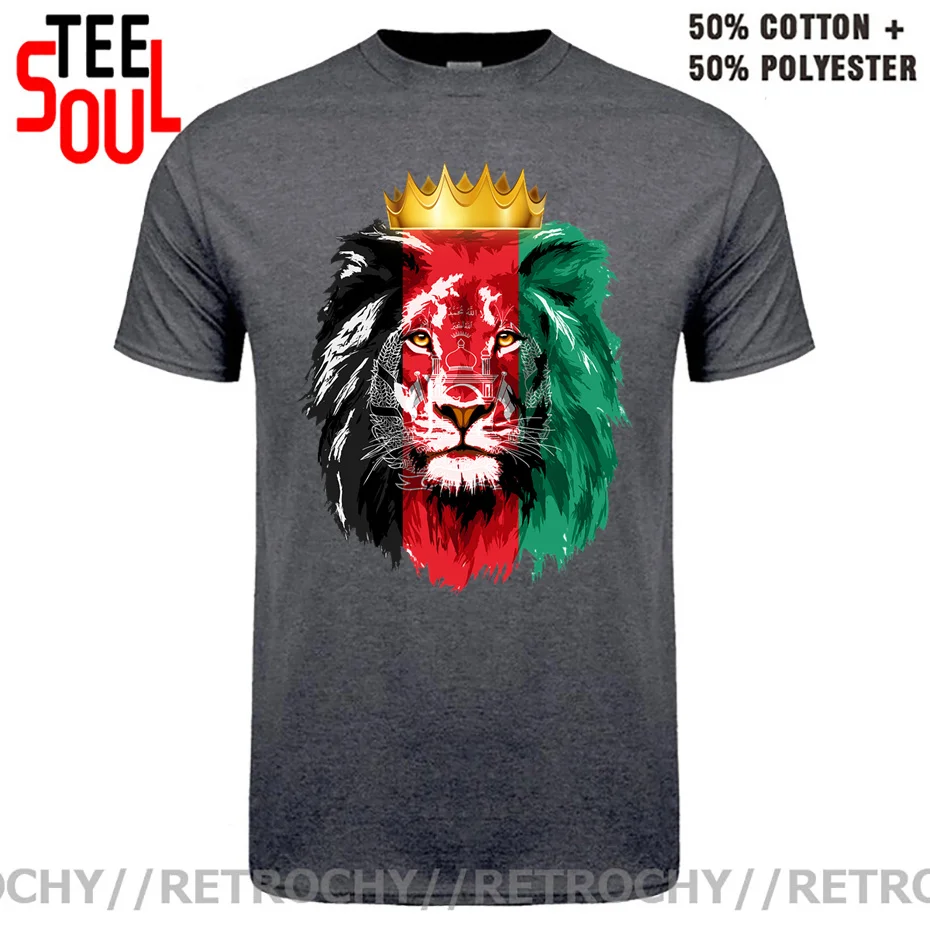 Taliban King of Lion Summer Men's T Shirt Afghanistan Flag With Lion T-Shirt Casual Short Sleeve Funny Gift Male Tops Tee Shirts