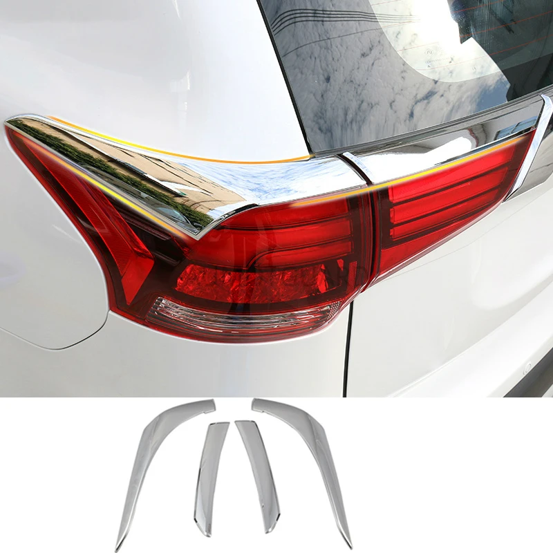 

ABS Chrome Styling Rear Light Eyebrow Cover Trim Taillight Lamp cover trim stickers For Mitsubishi Outlander 2016 2017