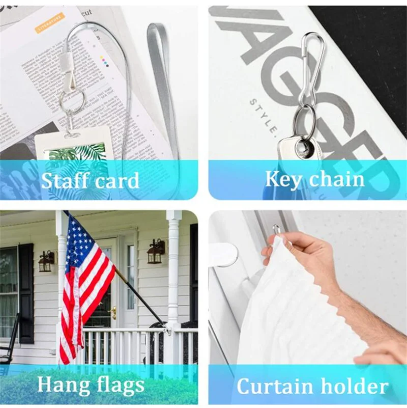 1Pack 16 20 25 32 40 50 55mm Metal Spring Hooks Clasp Connectors For Bracelet Necklace Chain Diy Jewelry Making Findings