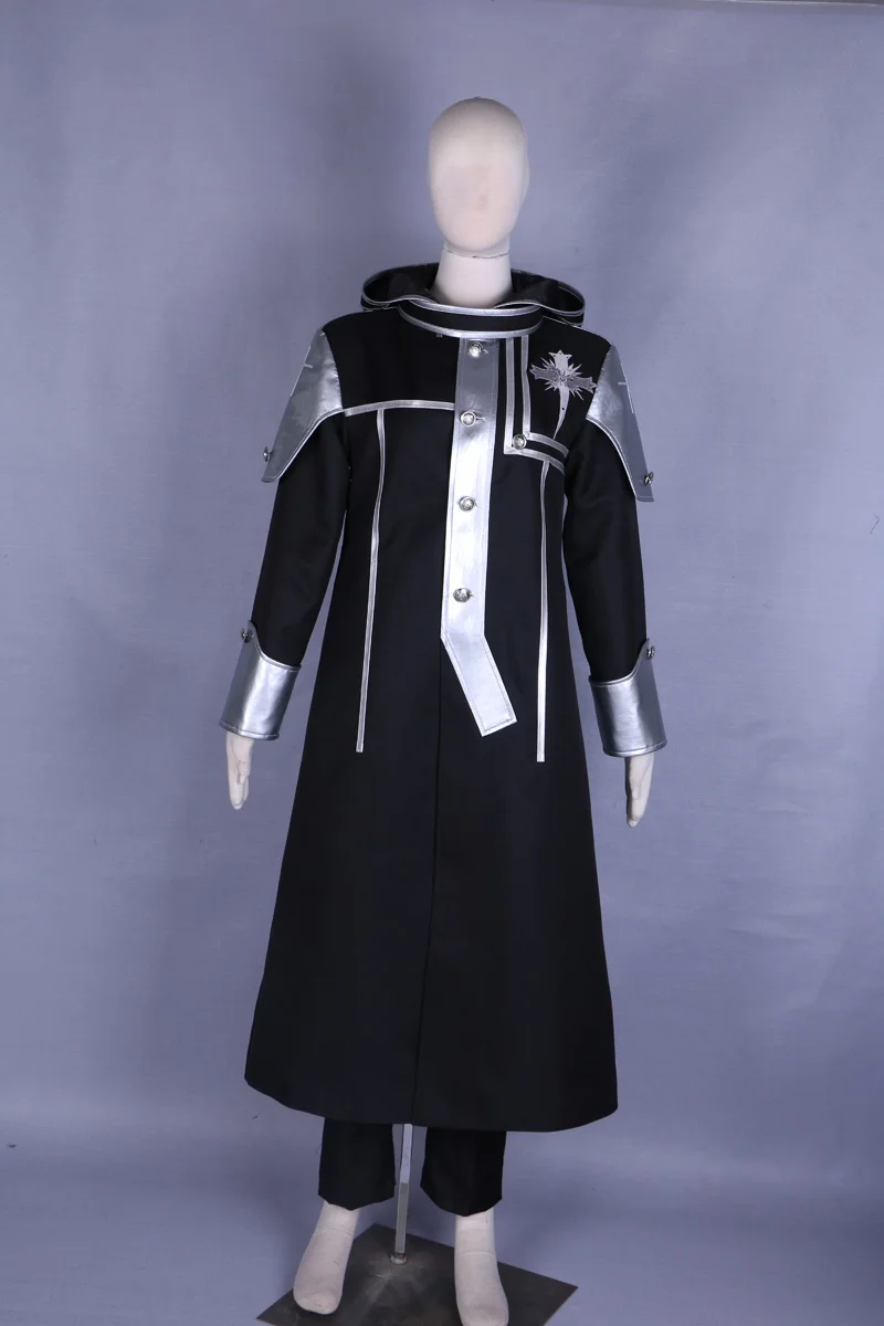 Unisex Japan Anime Cos D.Gray-man Allen Walker Cosplay Costumes Top Black Church Uniform