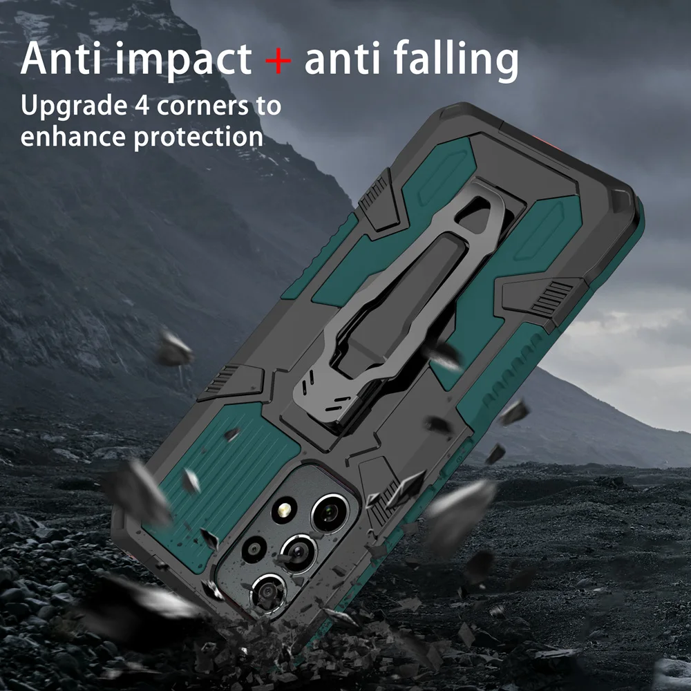 Shockproof Armor Case for Samsung A53 A33 A13 A22S 5G A03 Core A03S A52S A72 Stand Back Clip Phone Cover for Galaxy M52