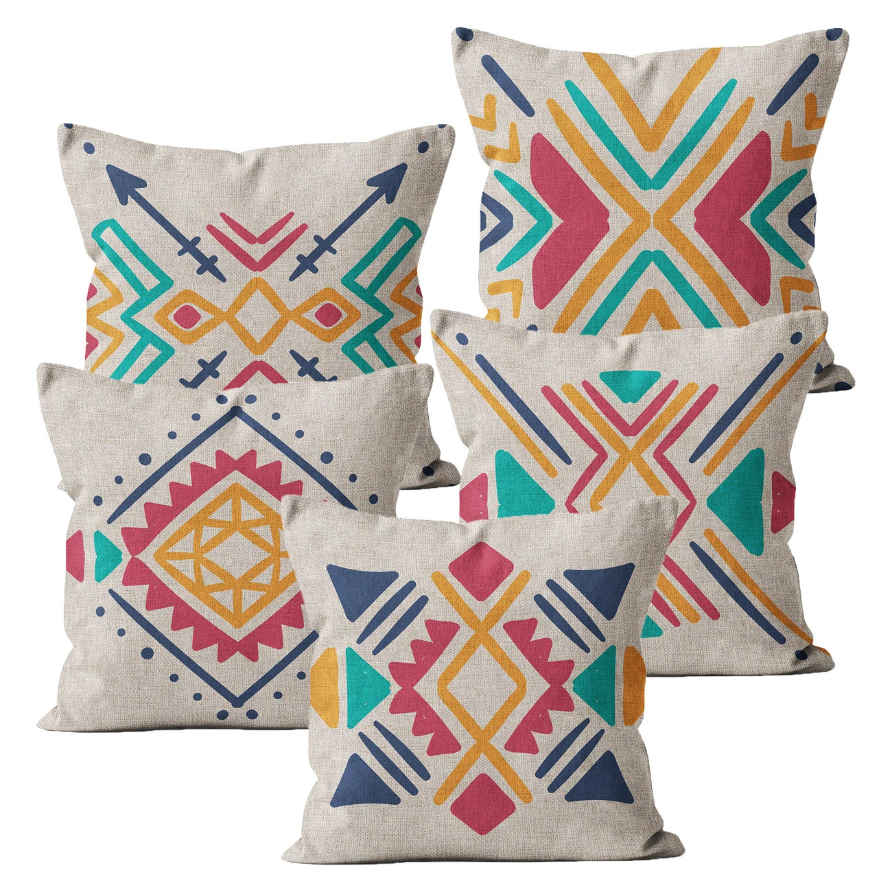 Boho Home Decoration Modern Pillowcase Geometric Bohemia Colorful Pillow Covers  40*40 45*45 Sofa Bedroom Outdoor Cushion Cover
