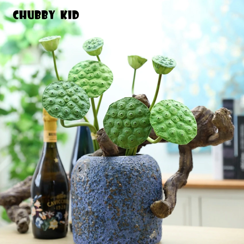 2 bouquet / lot ! wholesale PU seedpod bouquets fake plants artificial seepods  for the lotus stem