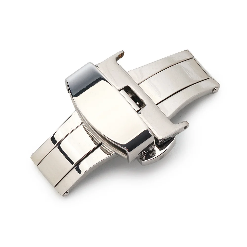 Edelstahl-Uhrenverschluss Doppel-Druck-Schmetterlingsverschluss 18mm 20mm 22mm 24mm 14/16mm Uhrenzubehör UTHAI – Detail 7