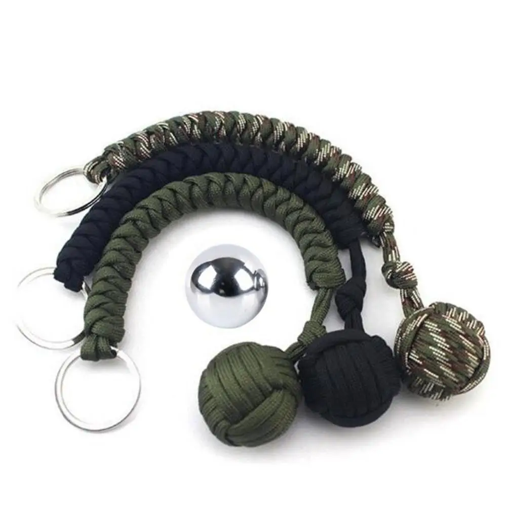 1Pcs Outdoor Sports Equipment Monkey Fist Round Umbrella Crafts Ball Key Rope Pendant Key Self-defense Accessories Key Q8D1