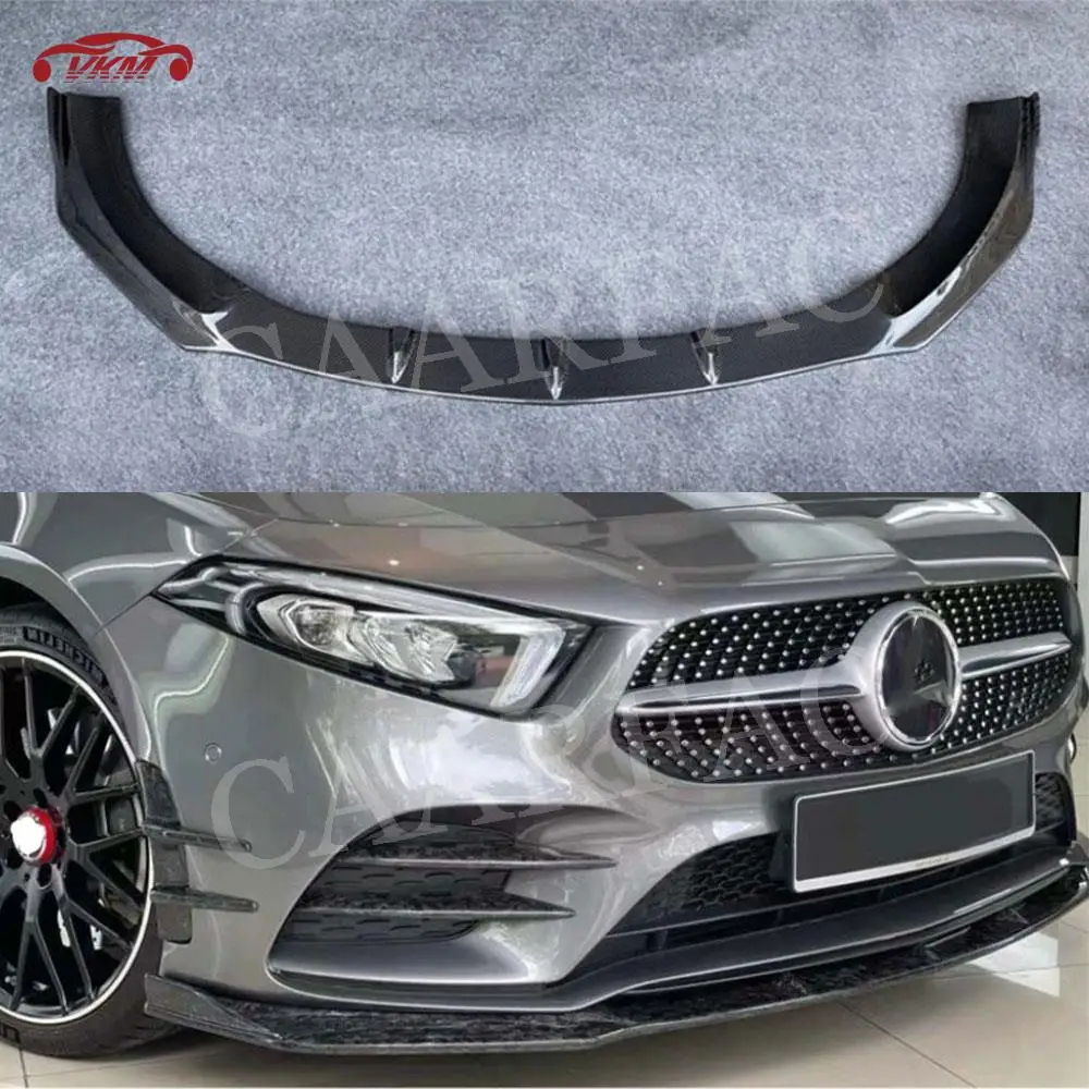 

Carbon Fiber Material Front Bumper Lip Chin Spoiler for Mercedes Benz A Class W177 A35 2020-2022 FRP Prime Head Protect Guard