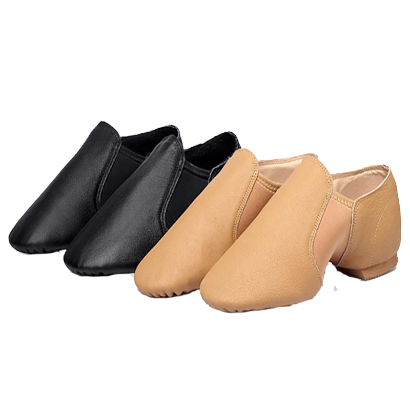 Neo Slip on Elast Geninue świnia skóra taniec Jazz buty do tańca dziecko dziecko dorosłych kobiet mężczyzn brzuch nowoczesny balet siłownia Jazzy