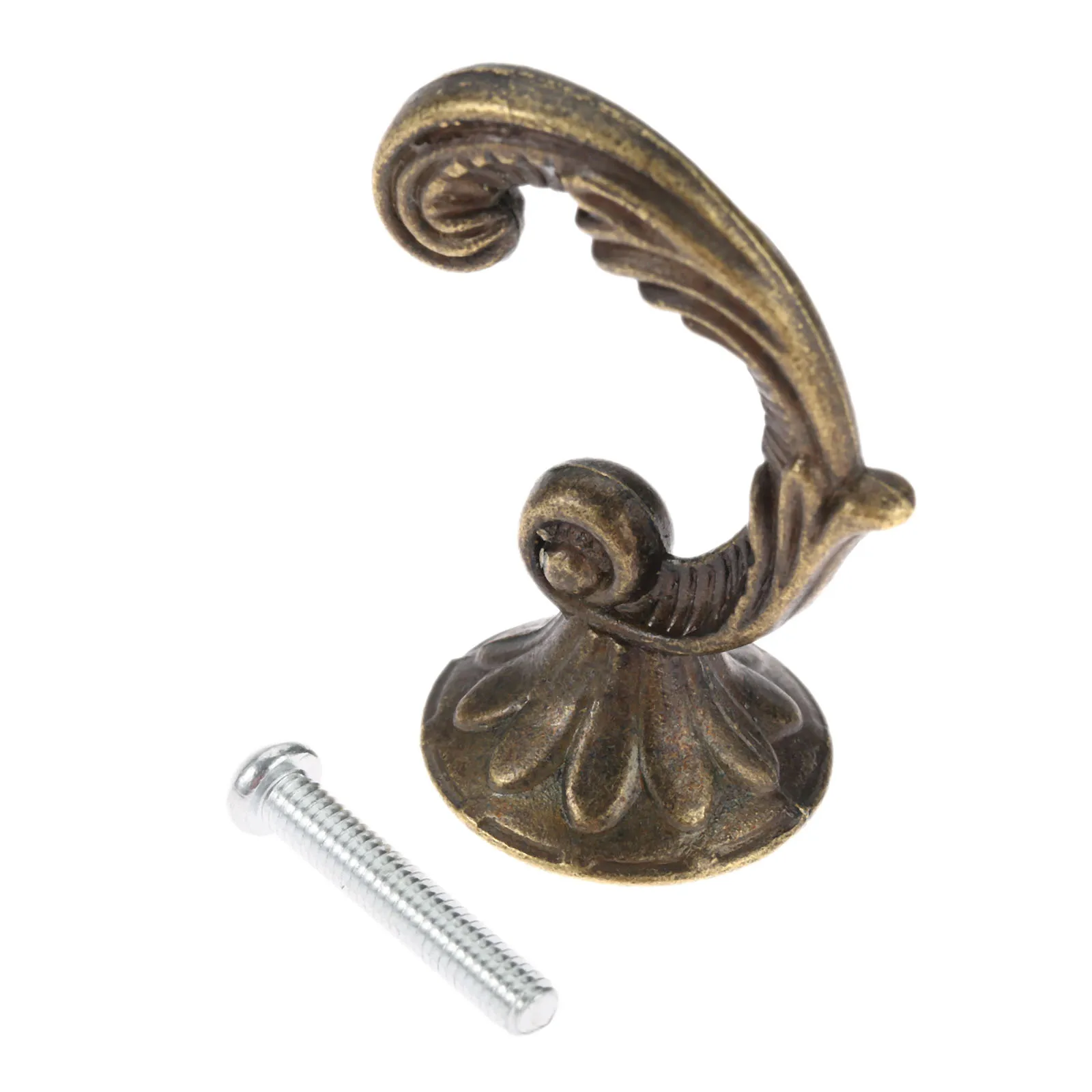 45*24mm Vintage Bronze Single Hooks Antique Hooks Wall Hanger Hat Coat Clothes Bathroom Kitchen Hook Furniture Hardware w/Screw