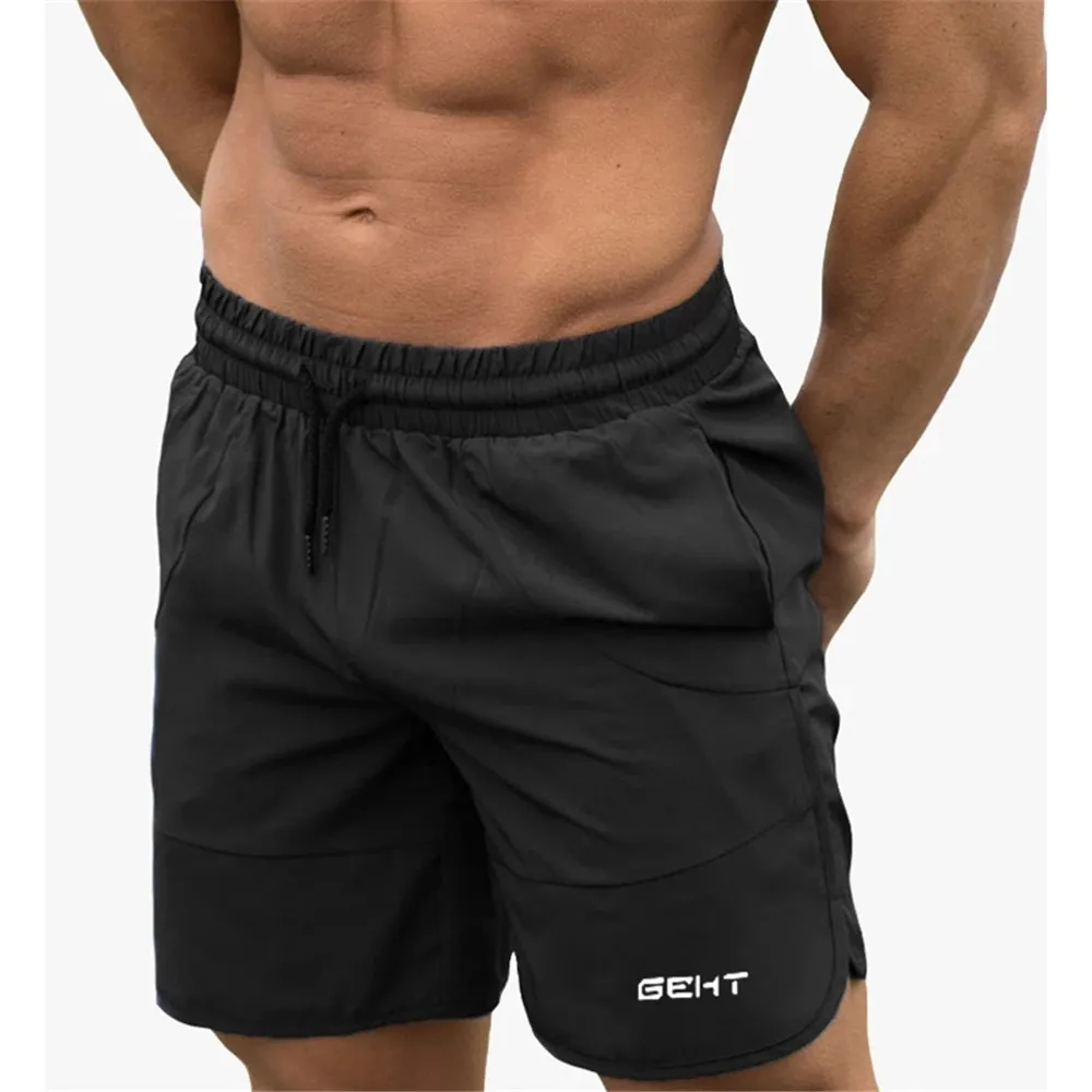 

brand Men Gyms Fitness Loose Shorts Bodybuilding Joggers Summer Quick-dry Cool Short Pants Male Casual Beach Brand Sweatpants