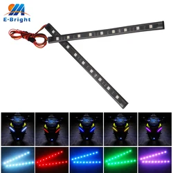 2PCS RGB Motorcycle Led Strips 12V Colorful Waterproof Atmosphere Light Strip 5050 9 SMD Decorate Lamps Motorbike ATV Scooter