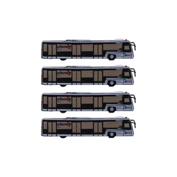 Diecast 1:400 Hamburg Airport Bus 4 ABS Simulation Vehicles Airport Accessories Small Decoration