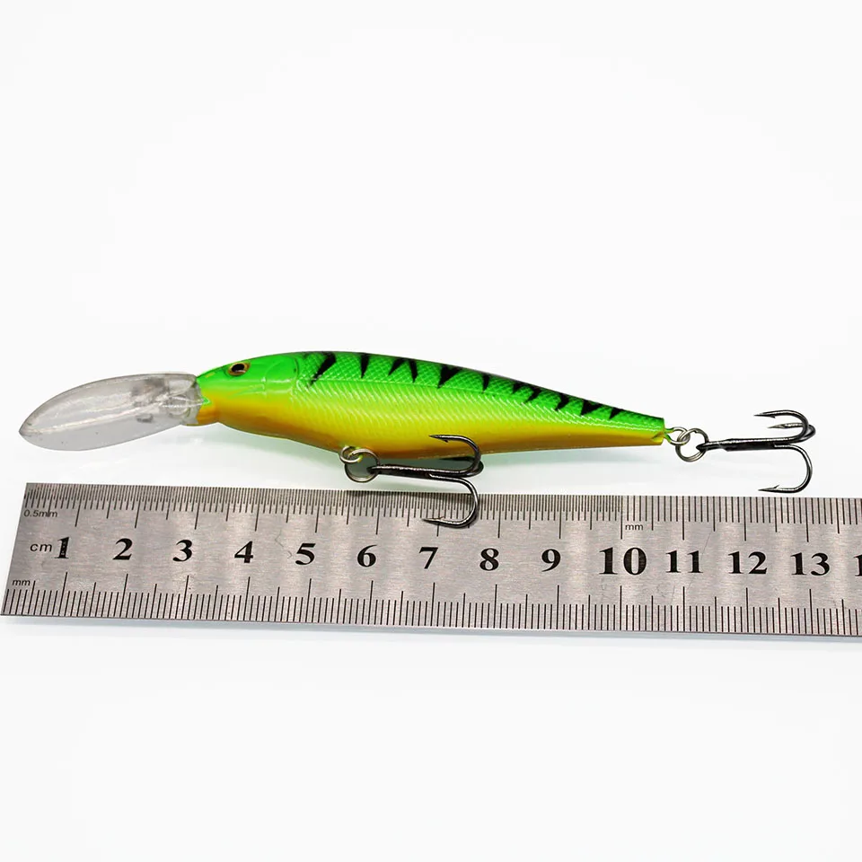 1PCS colorful Stripe pattern 11cm 10.5g Hard Bait Minnow streak Fishing lures Bass Fresh water hook diving perch wobbler fish image 5