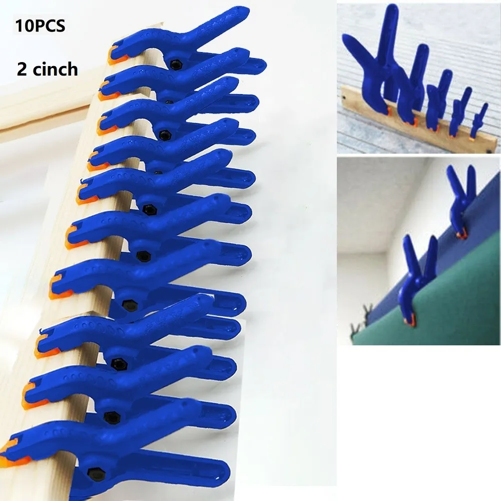 10Pcs 2inch Woodworking Spring Clamps Plastic Nylon Wood Bar Tube Clamp Photo Background Spring Clip