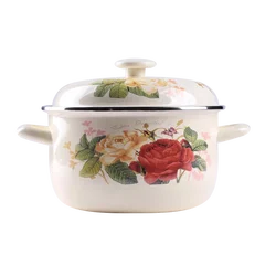 Enamel Casserole 16-26cm Enamel Stock Pot Cookware Enamel Porcelain Induction Cooker Universal Stew Pot