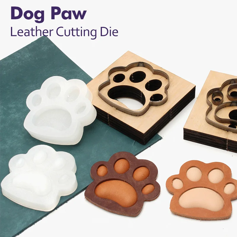 Dog Paw Cutting Die Modeling Mold Vegetable Tanned Leather Stereotype Handmade DIY Production 3D Cat Paw Decoration Ornaments