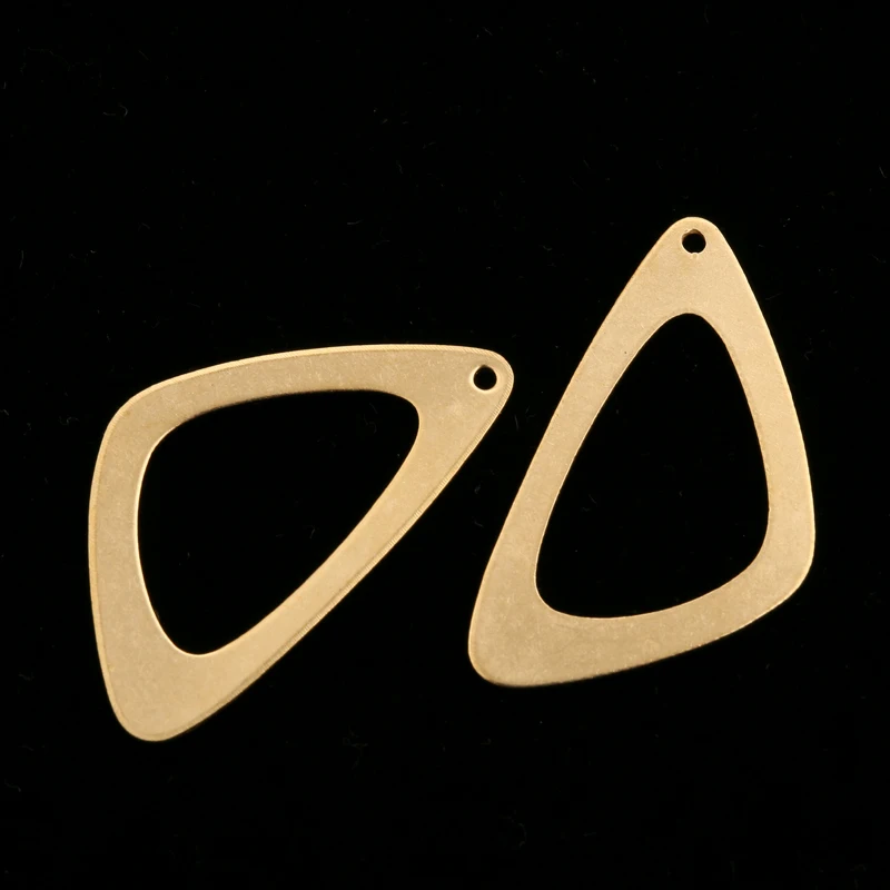 10pcs Raw Brass Hollow Out Triangle Frame Earring Charms Pendants Connectors Diy For Necklace Earrings Making Jewelry Findings