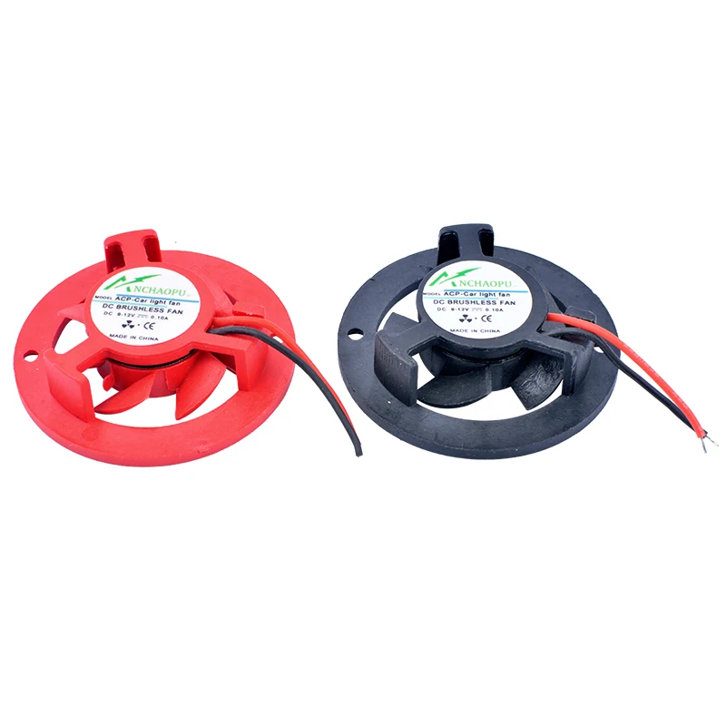 Universal 40x40x10mm Car Lighting Fan 9-12V 40mm Diameter 35mm Hole Pitch ACP Cooling Fan for LED Car Lights