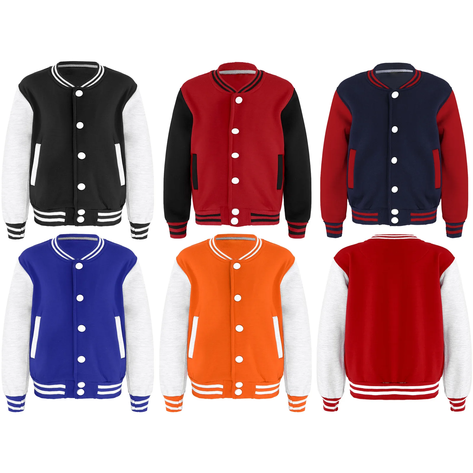 Kinder Mädchen Jungen Baseball Plain Jacke kinder Kleidung Frühling Herbst Varsity Uniformen Mantel Langarm Patchwork Oberbekleidung