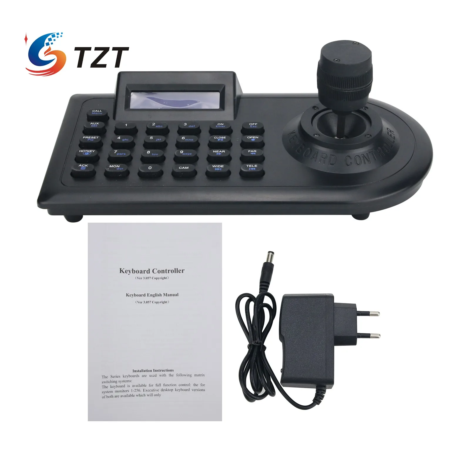 

TZT 3D 3 Axis PTZ Joystick PTZ Controller Keyboard RS485 PELCO-D/P W/LCD Display For Analog Security CCTV Speed Dome PTZ Camera