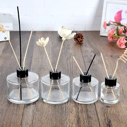 5pcs 50/100/150/200ml Transparent Aromatherapy Glass Bottles Scent Diffuser Container Home Decor Rattan Reed Diffuser Bottle