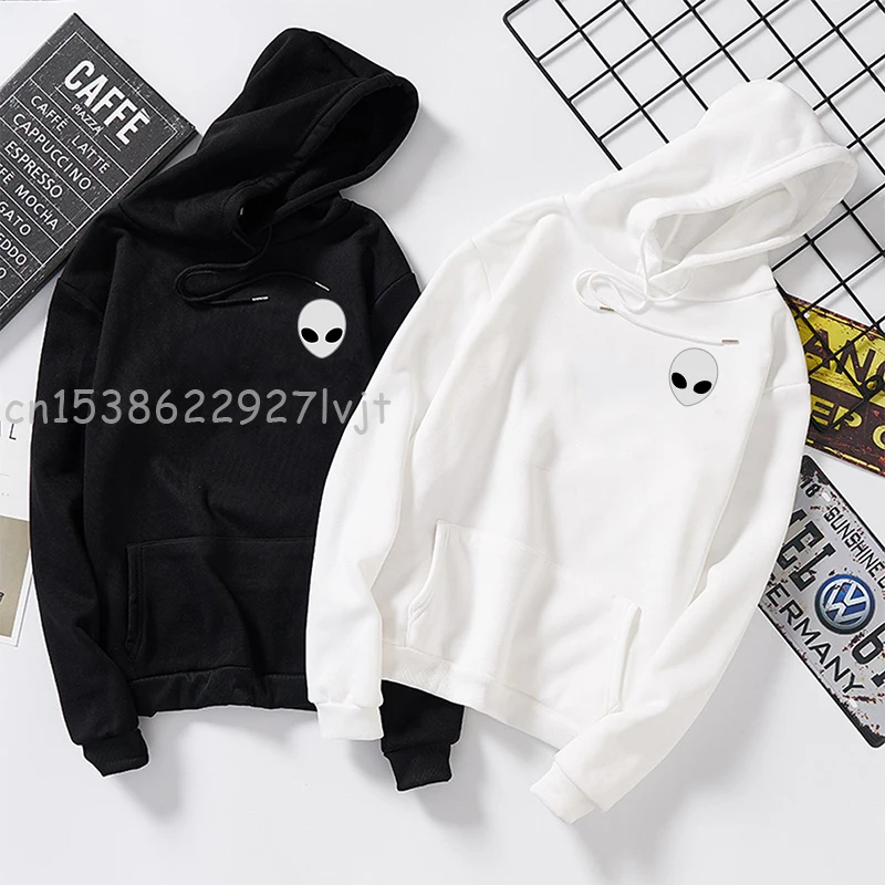 Winter Alien Print unisex Hoodies Women Women Long Sleeve Hipster Aesthetic Hoodie Cute Harajuku Autumn Pullover Moletom