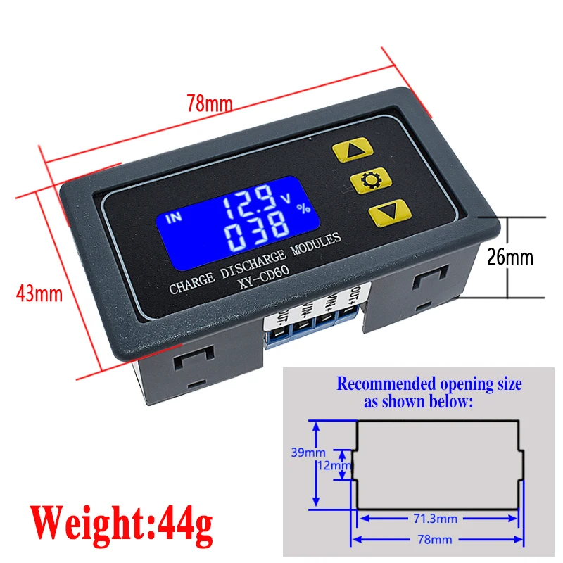 Imagem -03 - Solar Bateria Carregador Módulo Controlador Controle de Descarga de Carga Baixa Tensão Placa de Proteção Atual Xy-cd60 dc 660v