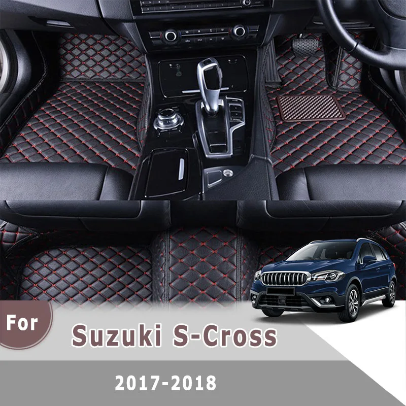 

Автомобильные коврики на заказ с правым рулем для Suzuki S-Cross 2018 2017, автоаксессуары, интерьерные ковры для стайлинга автомобилей, кожаные напольные чехлы