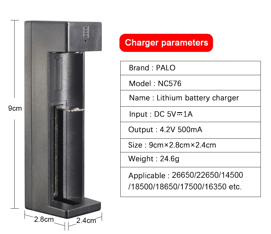PALO 1/2/4สล็อต Li Ion 3.7V สำหรับ14500 18650 16340 18500 26650แบตเตอรี่ + LCD แบตเตอรี่ลิเธียม Charger