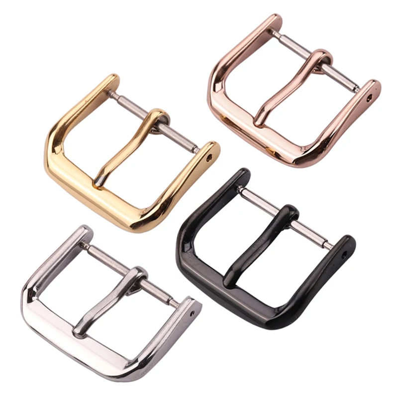 Wholesale 20pcs Strap Stainless Steel Watch Buckle Silver Gold Black Metal watchband Clasp Watch Accessory 16mm 18mm 20mm 22mm