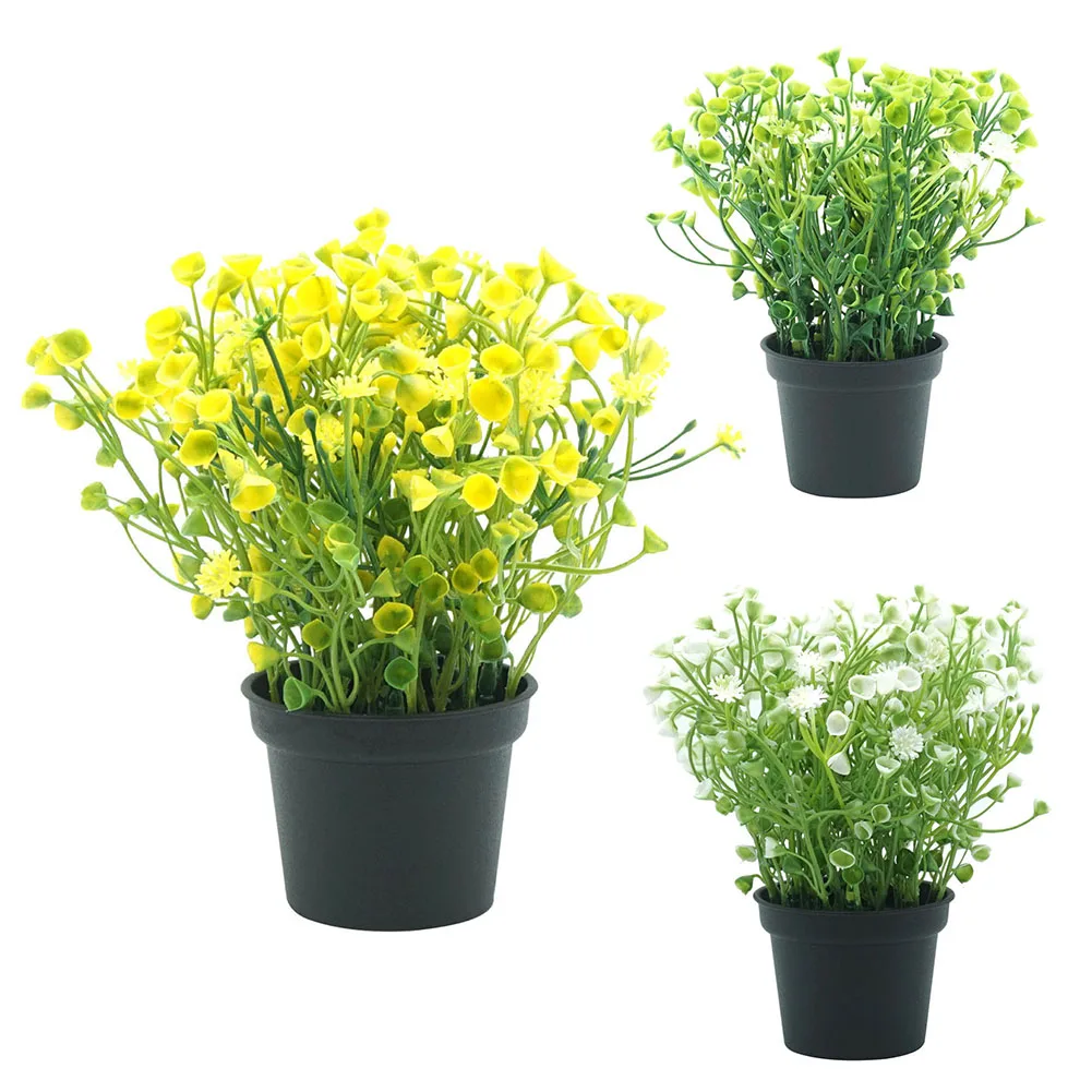 Artificial Flowers Small Bonsai Grass Artificial Potted Fake Flowers for Rustic Wedding Party Garden Farmhouse Decor