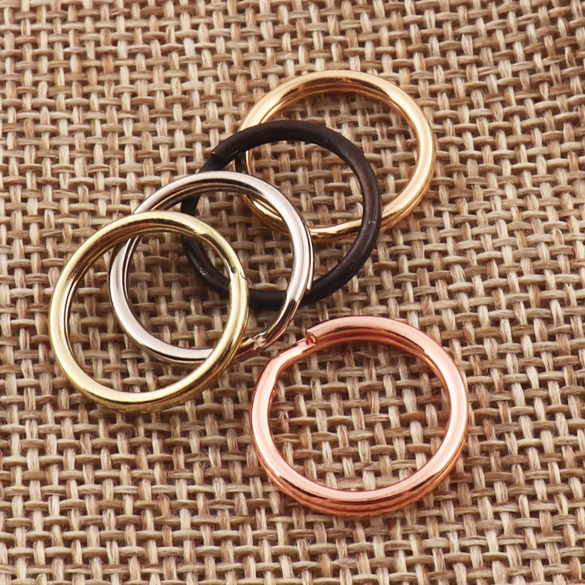 15mm pale Gold Round metal Split Jump Rings,Split Key Rings Key Chain Ring Bulk Split Rings Key Fob Ring Charm Finding 50 pcs