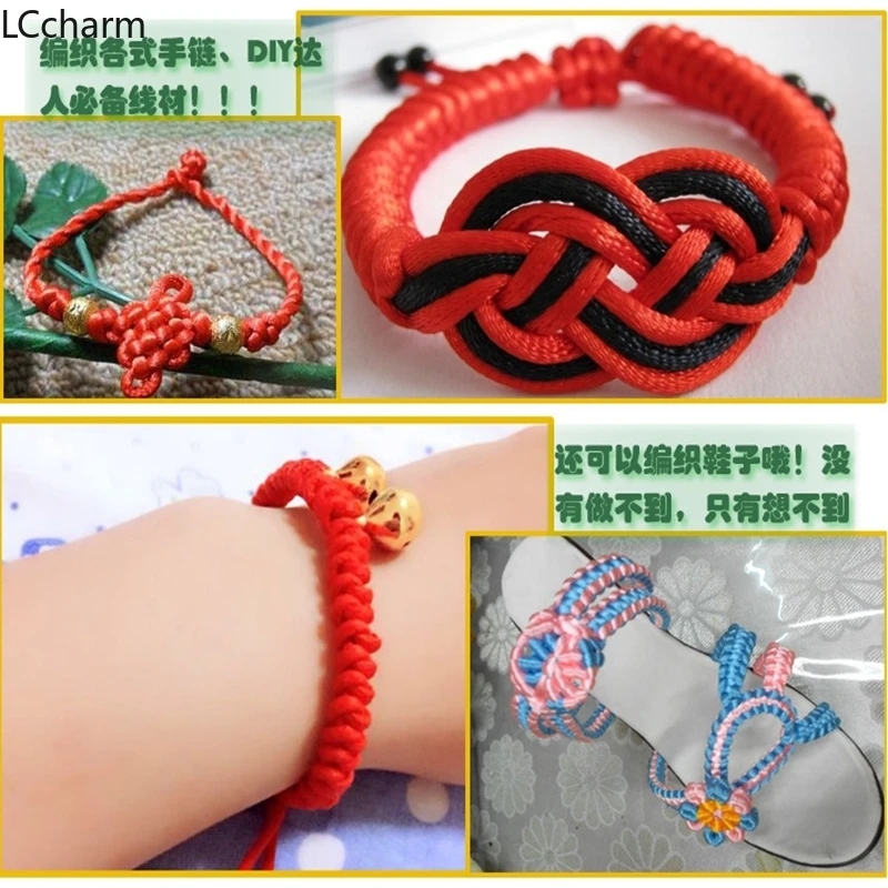 ขายส่ง 3mm DIY ไนลอนซาตินไนลอนถัก Macrame Rattail เกลียว 90 M