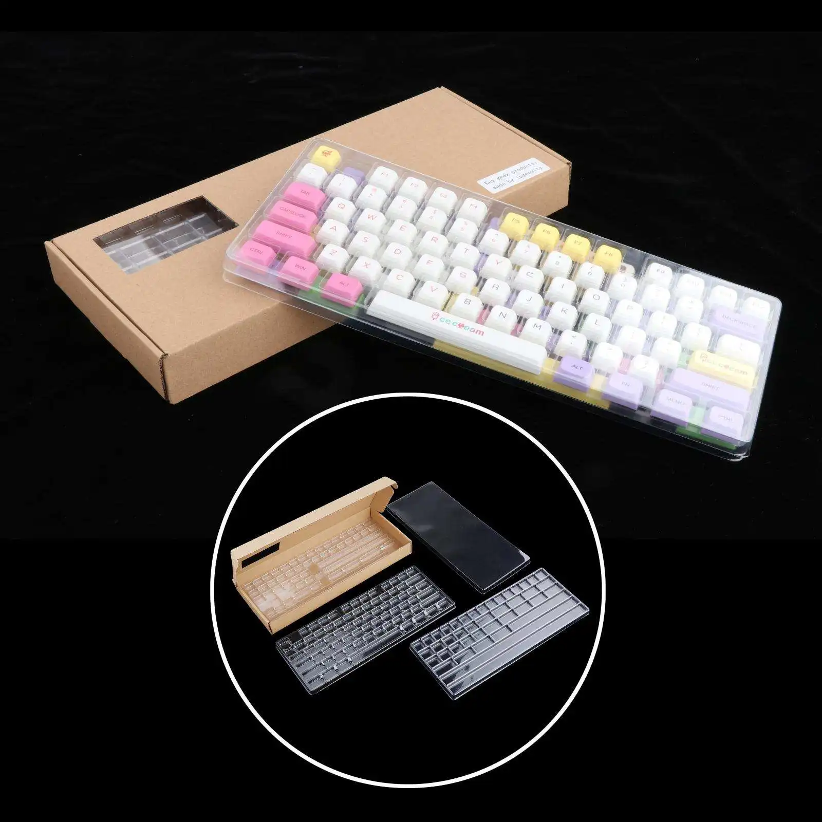 3 Layers Keycap Storage Box Dustproof Waterproof Compartment Display Keyboard Keycaps Set Organizer