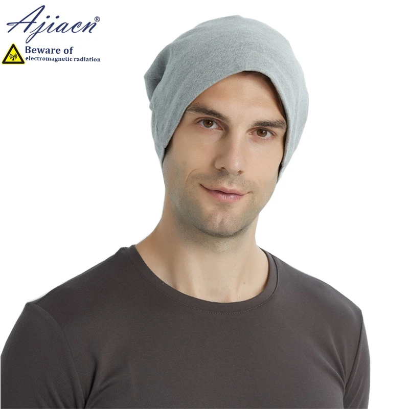 Genuine anti-radiation 100% silver fiber lining knitted hat monitoring room Electromagnetic radiation shielding knitted hat