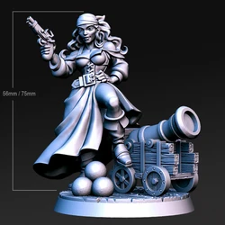 1/24 75mm 1/32 56mm Resin Model Female Girl Pirate Warrior Prime Figure Unpainted RW-041