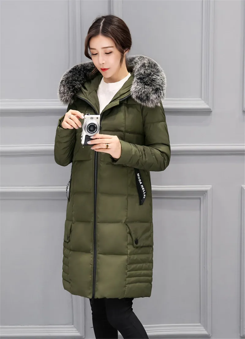 Fur Real Collar Fox Winter Jacket Women Thick Coat Female White Duck Down Jackets Long Parka Maxi Size 6XL Abrigo WXF564